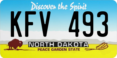 ND license plate KFV493