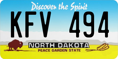 ND license plate KFV494