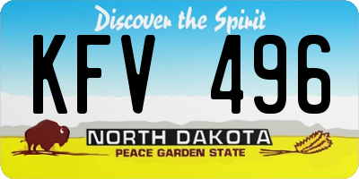 ND license plate KFV496