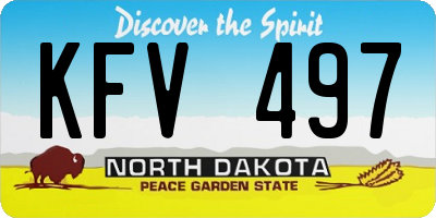 ND license plate KFV497