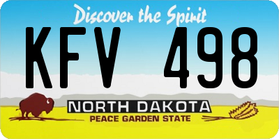 ND license plate KFV498