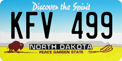 ND license plate KFV499