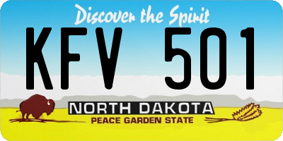 ND license plate KFV501