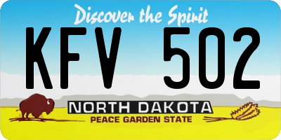 ND license plate KFV502