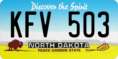 ND license plate KFV503