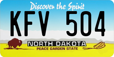 ND license plate KFV504