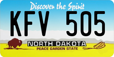 ND license plate KFV505