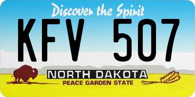 ND license plate KFV507