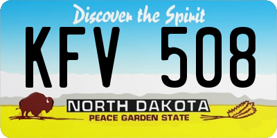 ND license plate KFV508