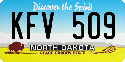 ND license plate KFV509