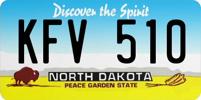 ND license plate KFV510