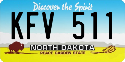 ND license plate KFV511