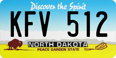 ND license plate KFV512