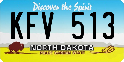 ND license plate KFV513