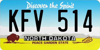ND license plate KFV514
