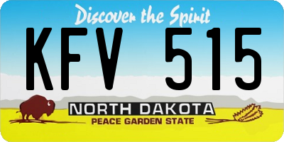 ND license plate KFV515
