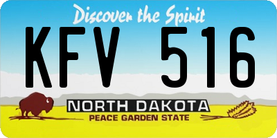 ND license plate KFV516