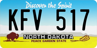 ND license plate KFV517