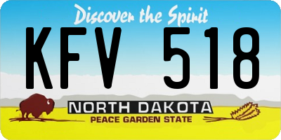 ND license plate KFV518