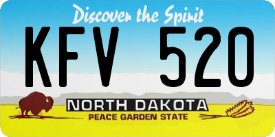 ND license plate KFV520
