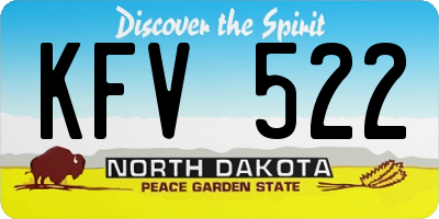 ND license plate KFV522