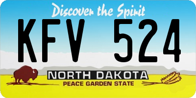 ND license plate KFV524