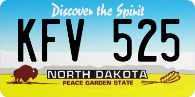 ND license plate KFV525
