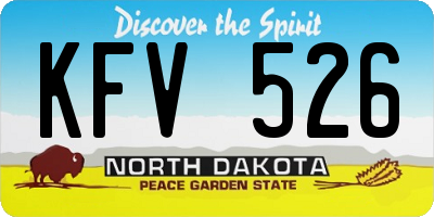 ND license plate KFV526