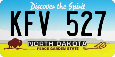 ND license plate KFV527