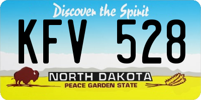 ND license plate KFV528