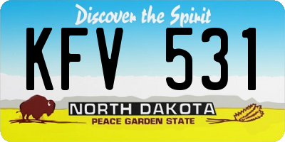 ND license plate KFV531