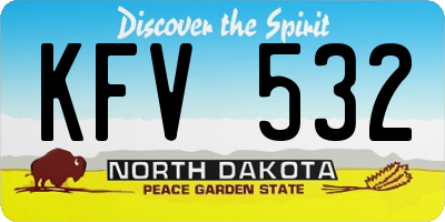 ND license plate KFV532