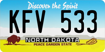 ND license plate KFV533
