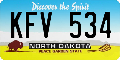 ND license plate KFV534