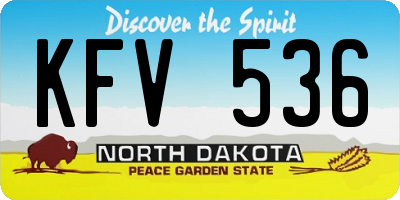ND license plate KFV536