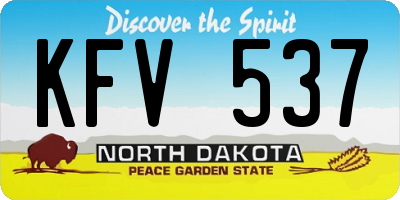 ND license plate KFV537