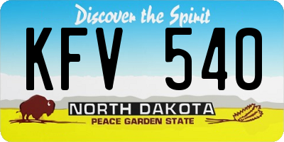 ND license plate KFV540