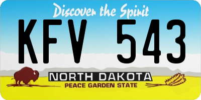 ND license plate KFV543