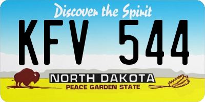 ND license plate KFV544