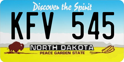 ND license plate KFV545