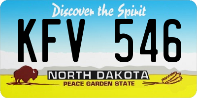 ND license plate KFV546