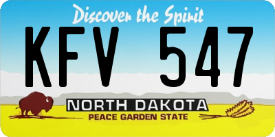 ND license plate KFV547