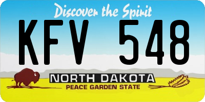 ND license plate KFV548