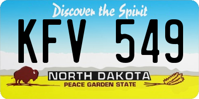 ND license plate KFV549
