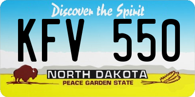 ND license plate KFV550