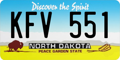 ND license plate KFV551