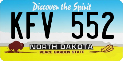 ND license plate KFV552