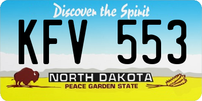 ND license plate KFV553