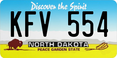 ND license plate KFV554
