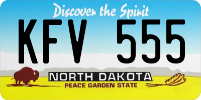ND license plate KFV555
